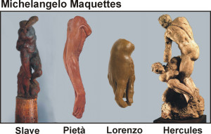 Michelangelo models maquette wax and clay